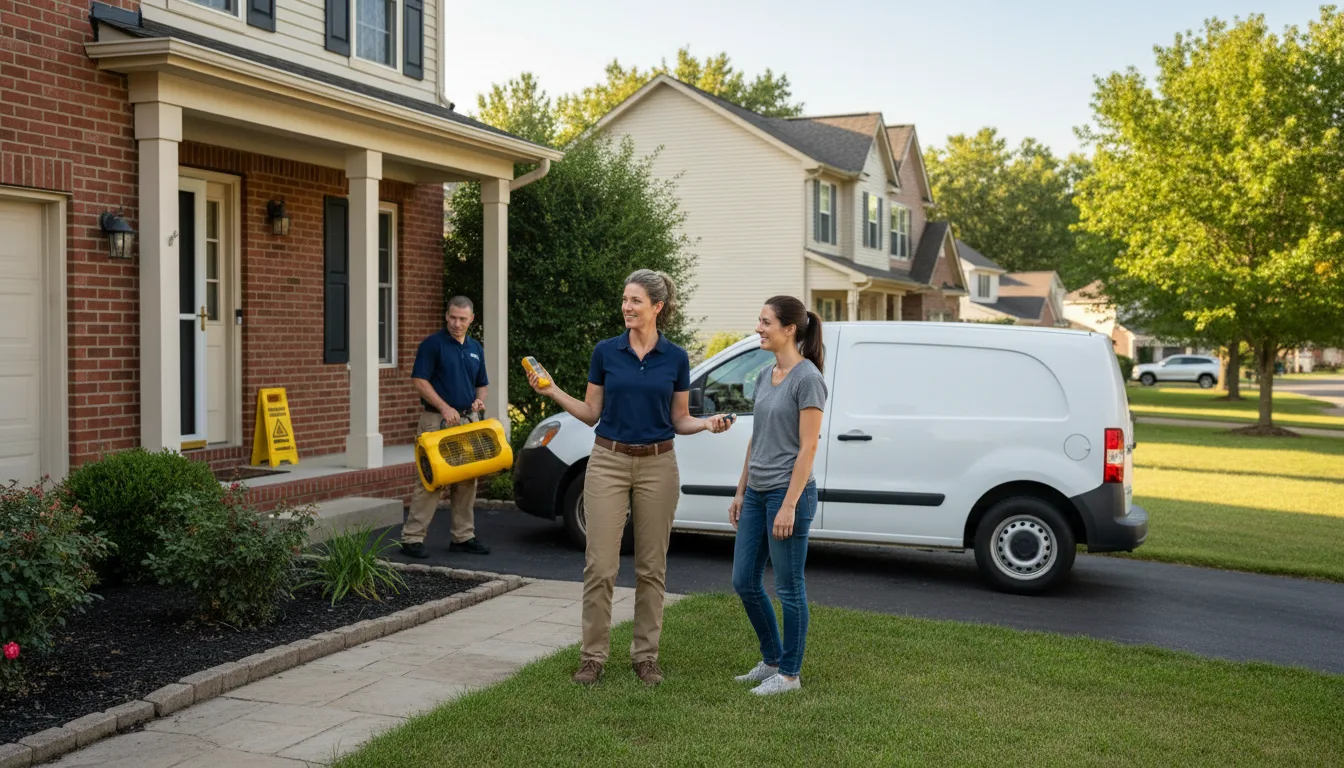 Residential water damage restoration in West, MS